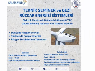 RÜZGAR ENERJİSİ SİSTEMLERİ TEKNİK SEMİNER VE GEZİ