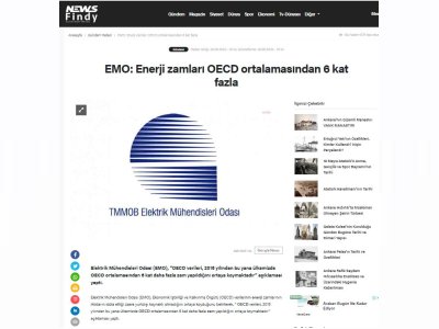 EMO: ENERJİ ZAMLARI OECD ORTALAMASINDAN 6 KAT FAZLA (NEWSFİNDY.COM)