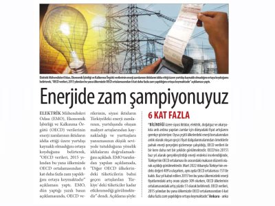 ENERJİDE ZAM ŞAMPİYONUYUZ (YENİ ASYA)