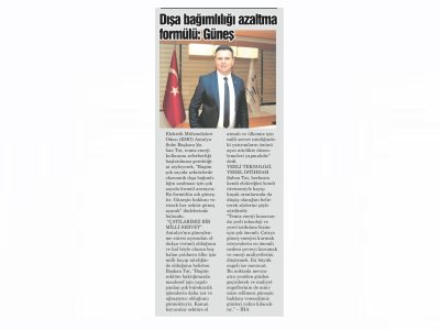 DIŞA BAĞIMLILIĞI AZALTMA FORMÜLÜ:GÜNEŞ (GERÇEK ALANYA-22.06.2022)