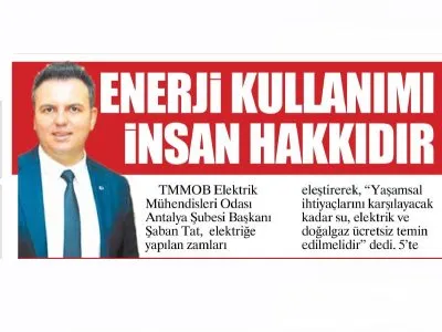 ENERJİ KULLANIMI İNSAN HAKKIDIR (İLERİ - 02.06.2022)