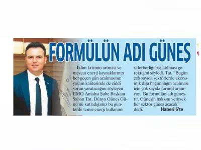 FORMÜLÜN ADI GÜNEŞ (AKDENİZ MANŞET - 22.06.2022)