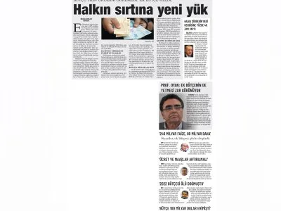 BÜTÇE YILIN ORTASINI GÖREMEDİ, EK BÜTÇE GELDİ: HALKIN SIRTINA YENİ YÜK (GÜNLÜK EVRENSEL)