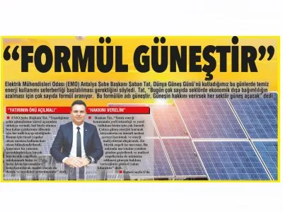 FORMÜL GÜNEŞTİR (AKDENİZ GERÇEK - 22.06.2022)