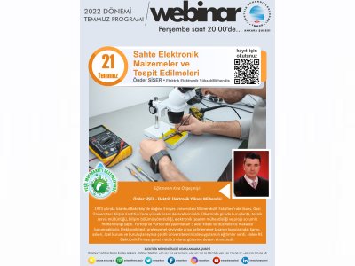 SAHTE ELEKTRONİK MALZEMELER VE TESPİT EDİLMELERİ BAŞLIKLI WEBİNAR GERÇEKLEŞECEK