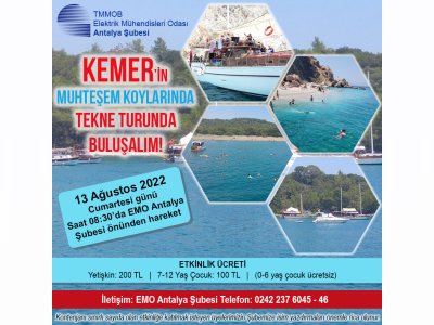 KEMER`İN MUHTEŞEM KOYLARINDA MAVİ YOLCULUK TEKNE TURUNA  HAZIR MISINIZ