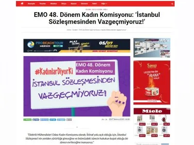 EMO 48. DÖNEM KADIN KOMİSYONU: İSTANBUL SÖZLEŞMESİNDEN VAZGEÇMİYORUZ! (HABEREGUVEN.COM)
