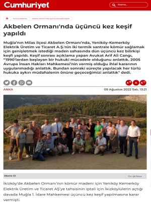 AKBELEN ORMANI`NDA ÜÇÜNCÜ KEZ KEŞİF YAPILDI (CUMHURİYET.COM.TR)