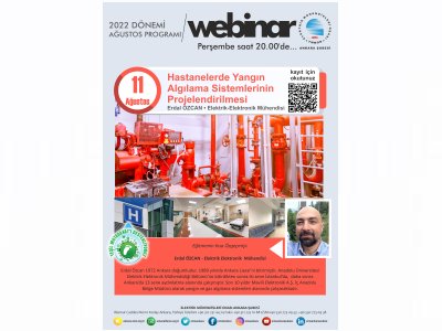 HASTANELERDE YANGIN ALGILAMA SİSTEMLERİNİN PROJELENDİRİLMESİ BAŞLIKLI WEBİNAR GERÇEKLEŞECEK