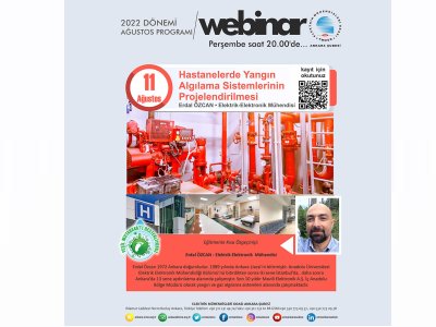 HASTANELERDE YANGIN ALGILAMA SİSTEMLERİNİN PROJELENDİRİLMESİ BAŞLIKLI WEBİNAR GERÇEKLEŞECEK