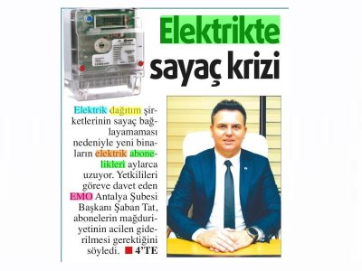 ELEKTRİKTE SAYAÇ KRİZİ (ANTALYA KÖRFEZ - 16.08.2022)