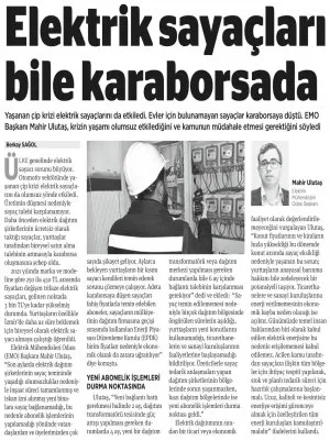 ELEKTRİK SAYAÇLARI BİLE KARABORSADA (BİRGÜN)