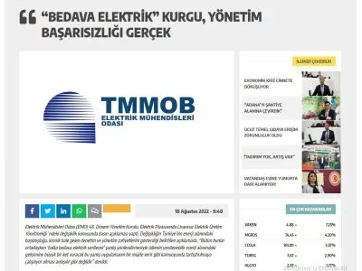 BEDAVA ELEKTRİK KURGU, YÖNETİM BAŞARISIZLIĞI GERÇEK (GUNDEMADANA.COM)