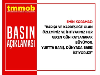 DAHA DA GEÇ OLMADAN YURTTA BARIŞ, DÜNYADA BARIŞ İSTİYORUZ!