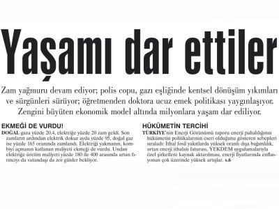 YAŞAMI DAR ETTİLER (GÜNLÜK EVRENSEL)