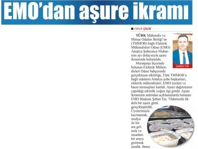 EMO DAN AŞURE İKRAMI (LİDER GAZETE - 02.09.2022)