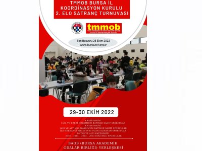 TMMOB BURSA İL KOORDİNASYON KURULU 2. ELO SATRANÇ TURNUVASI