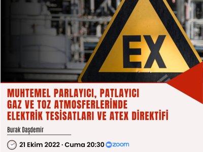 MUHTEMEL PARLAYICI, PATLAYICI GAZ VE TOZ ATMOSFERLERİNDE ELEKTRİK TESİSATLARI VE ATEX DİRKETİFİ SEMİNERİ YAPILDI.