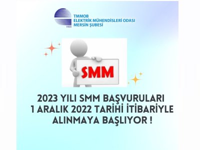 2023 YILI SMM BAŞVURULARI BAŞLIYOR!