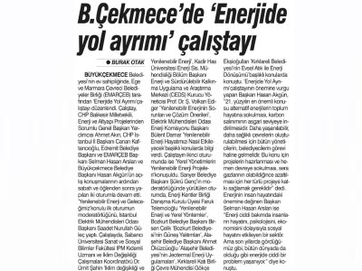 B. ÇEKMECE`DE `ENERJİDE YOL AYRIMI` ÇALIŞTAYI (DOKUZ SÜTUN)