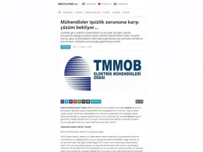 MÜHENDİSLER İŞSİZLİK SORUNUNA KARŞI ÇÖZÜM BEKLİYOR(MEDYAPORT.NET)