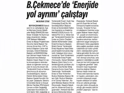B. ÇEKMECE`DE `ENERJİDE YOL AYRIMI` ÇALIŞTAYI (DOKUZ SÜTUN)