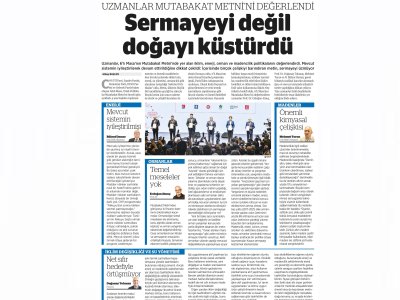 UZMANLAR MUTABAKAT METNİNİ DEĞERLENDİ: SERMAYEYİ DEĞİL, DOĞAYI KÜSTÜRDÜ (BİRGÜN)