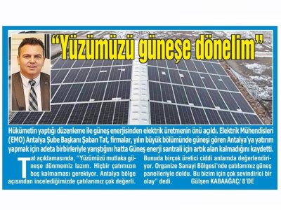 YÜZÜMÜZÜ GÜNEŞE DÖNELİM (AKDENİZ`DE YENİ YÜZYIL-06.02.2023)