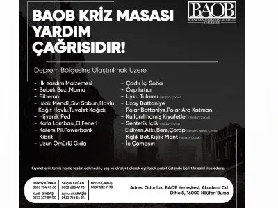 KAHRAMANMARAŞ DEPREMİ İÇİN KRİZ MASASI OLUŞTURULDU