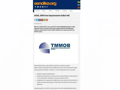 AFAD, EMONUN BAŞVURUSUNU KABUL ETTİ (SENDİKA.ORG)
