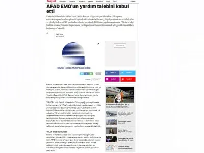 AFAD EMOUN YARDIM TALEBİNİ KABUL ETTİ (ANAYURTGAZETESİ.COM)