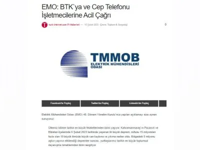 EMO: BTK`YA VE CEP TELEFONU İŞLETMECİLERİNE ACİL ÇAĞRI (TURK-İNTERNET.COM)