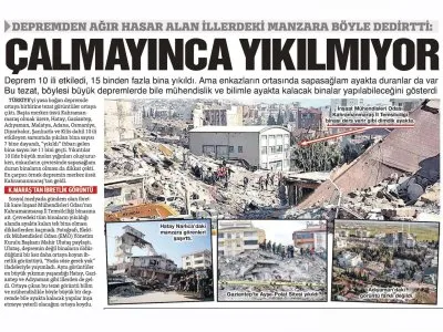 DEPREMDEN AĞIR HASAR ALAN İLLERDEKİ MANZARA BÖYLE DEDİRTTİ: ÇALMAYINCA YIKILMIYOR (SÖZCÜ)