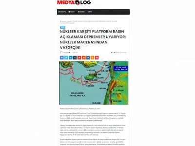 NÜKLEER KARŞITI PLATFORM BASIN AÇIKLAMASI DEPREMLER UYARIYOR: NÜKLEER MACERASINDAN VAZGEÇİN! (MEDYALOG.NET)