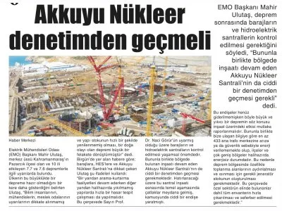 AKKUYU NÜKLEER DENETİMDEN GEÇMELİ (HABERCİ MERSİN)
