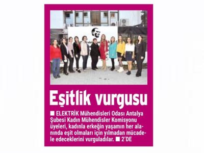 EŞİTLİK VURGUSU (ANTALYA KÖRFEZ - 08.03.2023)