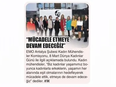 `MÜCADELE ETMEYE DEVAM EDECEĞİZ` (ANTALYA GÜNDEM - 08.03.2023)