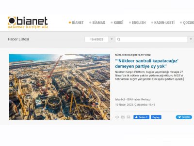 `NÜKLEER SANTRALİ KAPATACAĞIZ DEMEYEN PARTİYE OY YOK (BİANET.ORG)