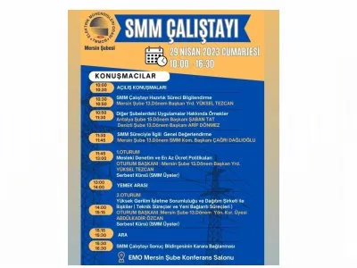 EMO MERSİN ŞUBE SMM ÇALIŞTAYI