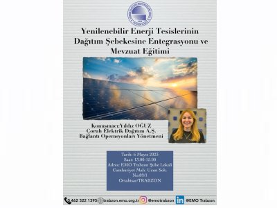 `YENİLENEBİLİR ENERJİ TESİSLERİNİN DAĞITIM ŞEBEKESİNE ENTEGRASYONU VE MEVZUAT EĞİTİMİ