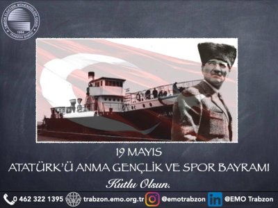 ATATÜRK`Ü ANMA GENÇLİK VE SPOR BAYRAMI`MIZ KUTLU OLSUN.