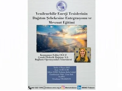 `YENİLENEBİLİR ENERJİ TESİSLERİNİN DAĞITIM ŞEBEKESİNE ENTEGRASYONU VE MEVZUAT EĞİTİMİ
