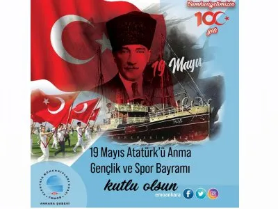 19 MAYIS ATATÜRK`Ü ANMA GENÇLİK VE SPOR BAYRAMI KUTLU OLSUN