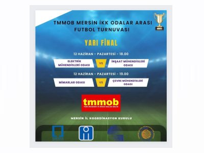 EMO MERSİN ŞUBE FUTBOL TAKIMIMIZ YARI FİNALE KALMA BAŞARISINI GÖSTERDİ.