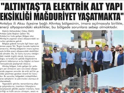 `ALTINTAŞ`TA ELEKTRİK ALT YAPI EKSİKLİĞİ MAĞDURİYET YAŞATMAKTA`          
(GÖLLER BÖLGESİ-13.06.2023)