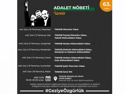 ADALET NÖBETİNE <B>ÇAĞRI</B>: #GEZİYEOZGURLUK