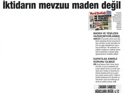 İKTİDARIN MEVZUU MADEN DEĞİL (GÜNLÜK EVRENSEL)
