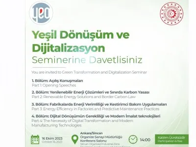 YEŞİL DÖNÜŞÜM VE DİJİTALİZASYON SEMİNERİ DÜZENLENECEK