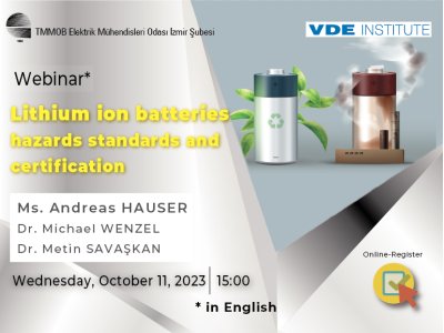 ONLINE SEMINAR: <B>LITHIUM ION BATTERIES  HAZARDS,
STANDARDS AND CERTIFICATION</B>
