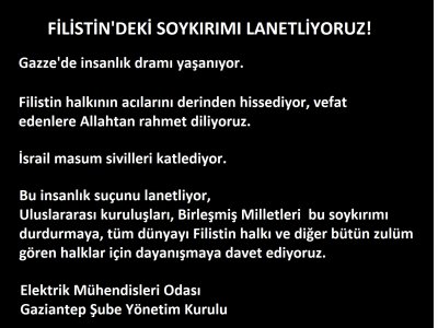 FİLİSTİN`DEKİ SOYKIRIMI LANETLİYORUZ!